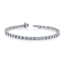 Sparkling 6 Carats Round Real Diamonds Tennis Bracelet Gold White 14K