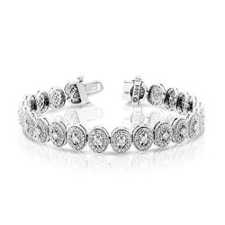 Sparkling 7 Carats Round Brilliant Real Natural Earth Mined Diamonds Tennis Bracelet Gold 14K