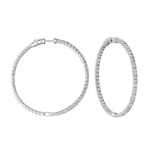 Sparkling 7.75 Carat Round Brilliant Natural Diamond Hoop Earring WG 14K