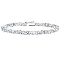 Sparkling 9 Carats Genuine Round Cut Diamond Tennis Bracelet WG 14K