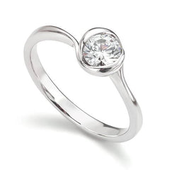 Sparkling Bezel Set 1.25 Carats Genuine Diamond Anniversary Solitaire Ring