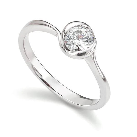 Sparkling Bezel Set 1.25 Carats Genuine Diamond Anniversary Solitaire Ring