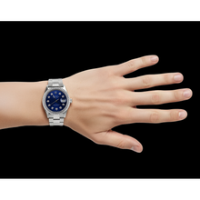 Sparkling Blue Natural Earth Mined Diamond Dial Bezel Datejust Rolex Men Watch Ss QUICK SET