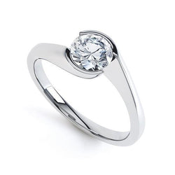 Sparkling Brilliant Cut 1.60 Ct Genuine Bezel Set Diamond Solitaire Ring