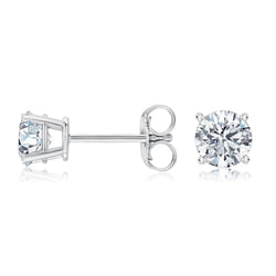 Sparkling Brilliant Cut 2.02 Carats Genuine Diamonds Studs Earrings