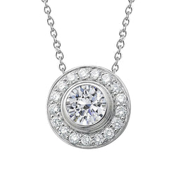Sparkling Brilliant Cut 2.75 Carat Real Diamond Necklace Pendant WG 14K