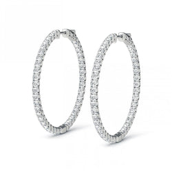 Sparkling Brilliant Cut 4.80 Ct Natural Diamonds Hoop Earrings Ladies