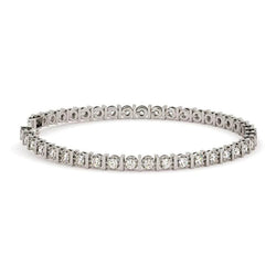 Sparkling Brilliant Cut 6 Carats Real Diamonds Tennis Bracelet WG