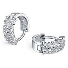 Sparkling Brilliant Cut Genuine 3.60 Ct Diamonds Hoop Earrings White Gold 14K