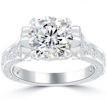 Sparkling Brilliant Real Diamond Engagement Ring 4.65 Carats White Gold 14K