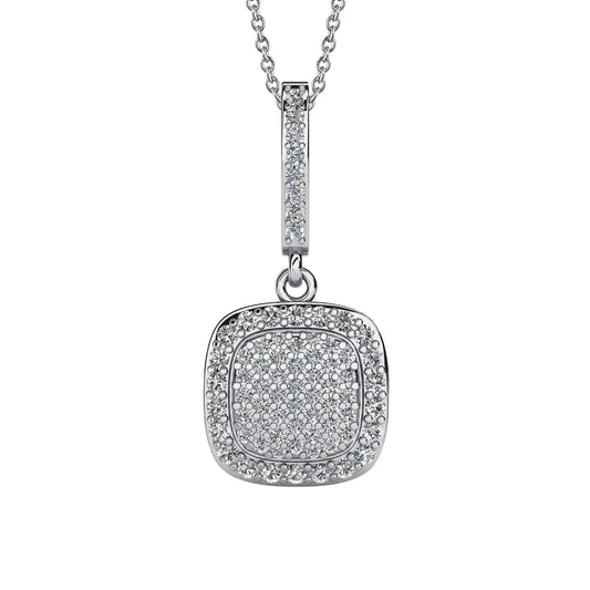 Sparkling Custom Jewelry Round Genuine Diamond Cluster Pendant