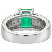 Natural Colombian Emerald Gemstone Ring – back view