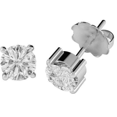 Sparkling F Vs1 Round 4.50 Ct. Real Diamonds Women Studs Earrings Gold