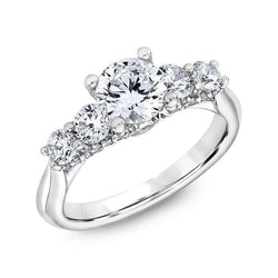 Sparkling Five Stone 4 Carats Genuine Diamond Engagement Ring White Gold 14K
