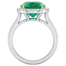 Genuine Emerald Colored Stone Ring – back view