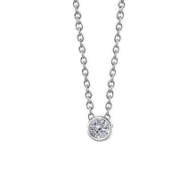 Sparkling Genuine Diamond Pendant Necklace 0.50 Carats Bezel Set WG 14K New
