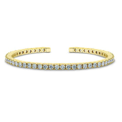 Sparkling Genuine Round Diamond Tennis Bracelet 6.50 Carats Yellow Gold 14K
