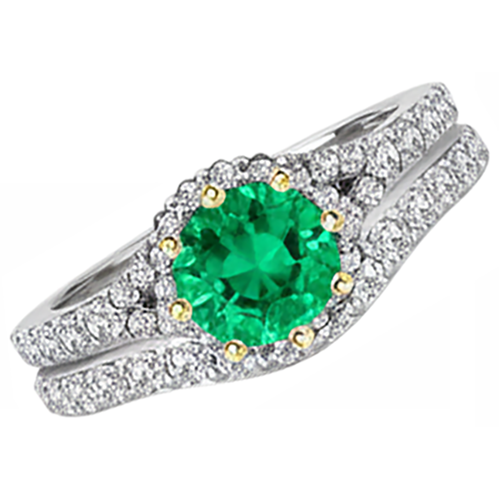 Handcrafted Emerald Precious Stone Ring 2 ct – angle view