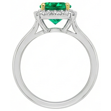 Radiant Colombian Emerald Gemstone Ring 2 ct – top view