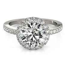 Sparkling Halo Round Real Diamond Engagement Fancy Ring 2.50 Carat WG 14K
