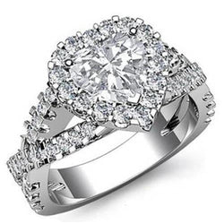 Sparkling Heart Cut Real Diamond Ring 7.25 Ct Solid White Gold 14K