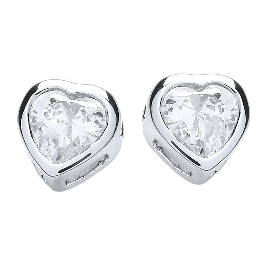 Sparkling Natural Diamond Gold Stud Earrings 3 Carats Bezel Set Jewelry