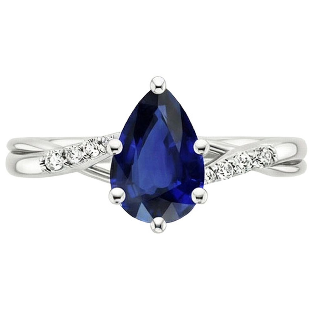 natural round sapphire 4.50ct ring profile view
