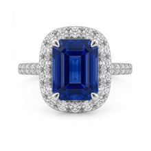 natural emerald sapphire 3.50ct ring side angle