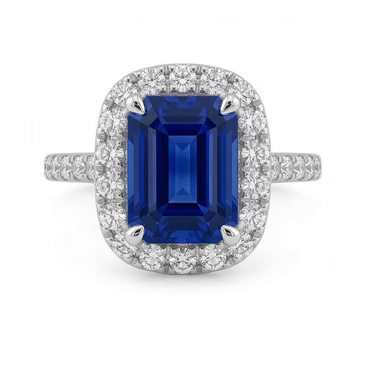 natural emerald sapphire 3.50ct ring side angle