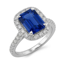 natural emerald sapphire 3.50ct ring profile view
