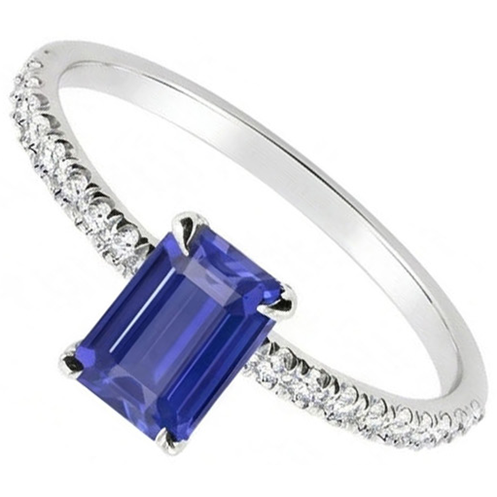 natural emerald sapphire 2ct ring top view