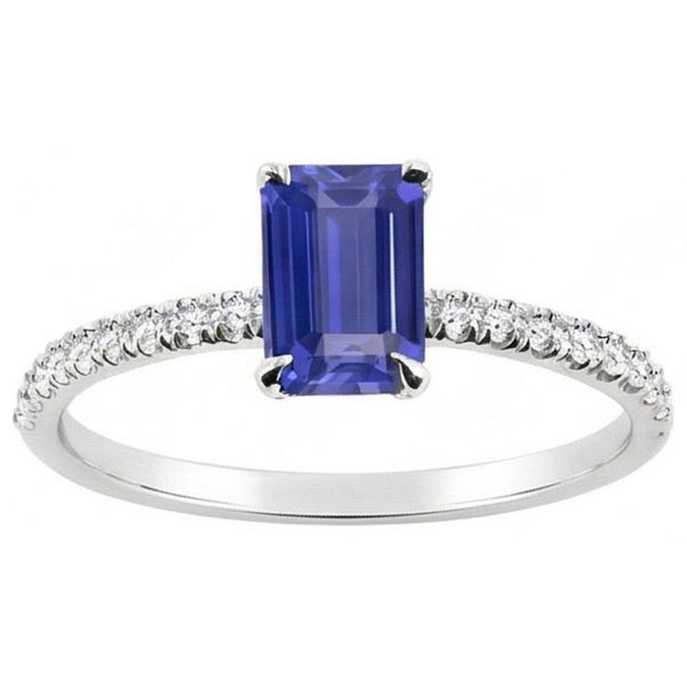 natural emerald sapphire 2ct ring front view