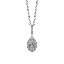 Sparkling Oval And Round Cut Real Diamonds Pendant 1.72 Ct 14K White Gold