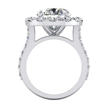 Sparkling Oval Real Diamond Halo Ring Wedding Jewelry