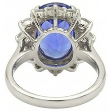natural round tanzanite 7.50ct ring profile view
