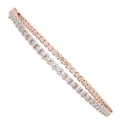 Sparkling Princess Cut 5.60 Ct Natural Earth Mined Diamonds Tennis Bracelet Rose Gold