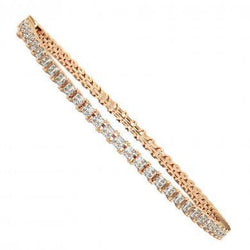 Sparkling Princess Cut 5.75Ct Real Diamonds Tennis Bracelet Rose Gold