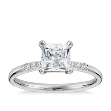 Sparkling Princess & Round 3 Carats Real Diamond Ring White Gold 14K
