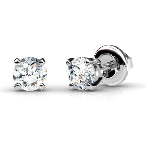 Sparkling Prong Set 3.50 Carats Real Diamonds Studs Earrings White Gold