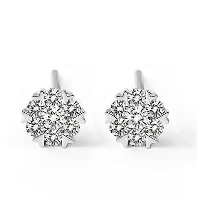 Sparkling Prong Set 4.60 Ct Round Natural Diamonds Stud Earrings White Gold