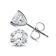 Sparkling Prong Set 5.00 Carats Real Diamonds Studs Earrings White Gold 14K