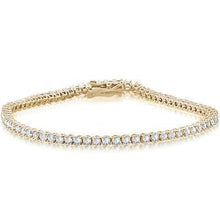 Sparkling Prong Set 7 Carats Real Diamonds Tennis Bracelet YG 14K