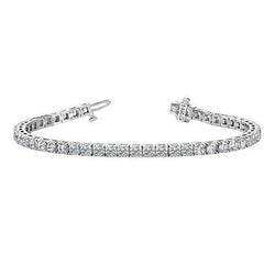 Sparkling Prong Set 9 Carats Round Real Diamond Tennis Bracelet