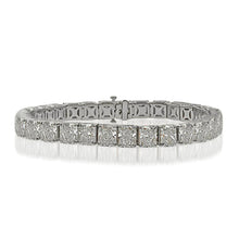 Sparkling Radiant Cut 50 Carats Real Diamond Tennis Bracelet White Gold