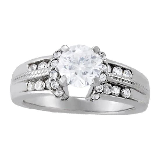 Sparkling Real Diamond Engagement Fancy Ring 1.75 Ct. White Gold 14K