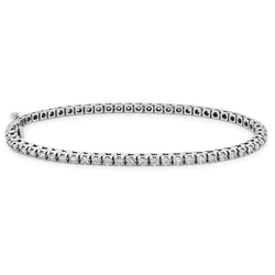 Sparkling Real Diamond Lady Tennis Bracelet Prong Set 3.10 Carat WG 14K
