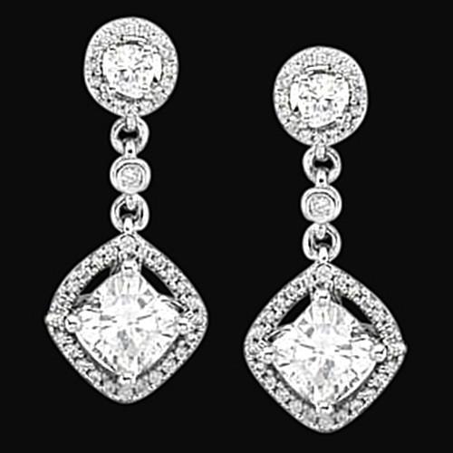Sparkling Real Diamonds Chandelier Earrings 3.50 Carat Diamond Earring