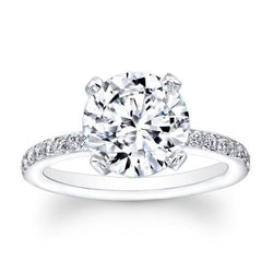 Sparkling Round 3.80 Carats Natural Earth Mined Diamond Solitaire Ring With Accents