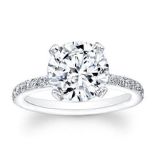 Sparkling Round 3.80 Carats Real Diamond Solitaire Ring With Accents