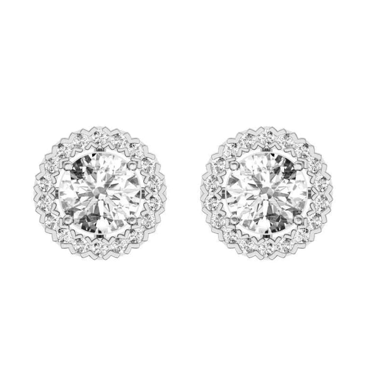 Sparkling Round Brilliant Cut 4.80 Carats Natural Diamond Women Stud Earring
